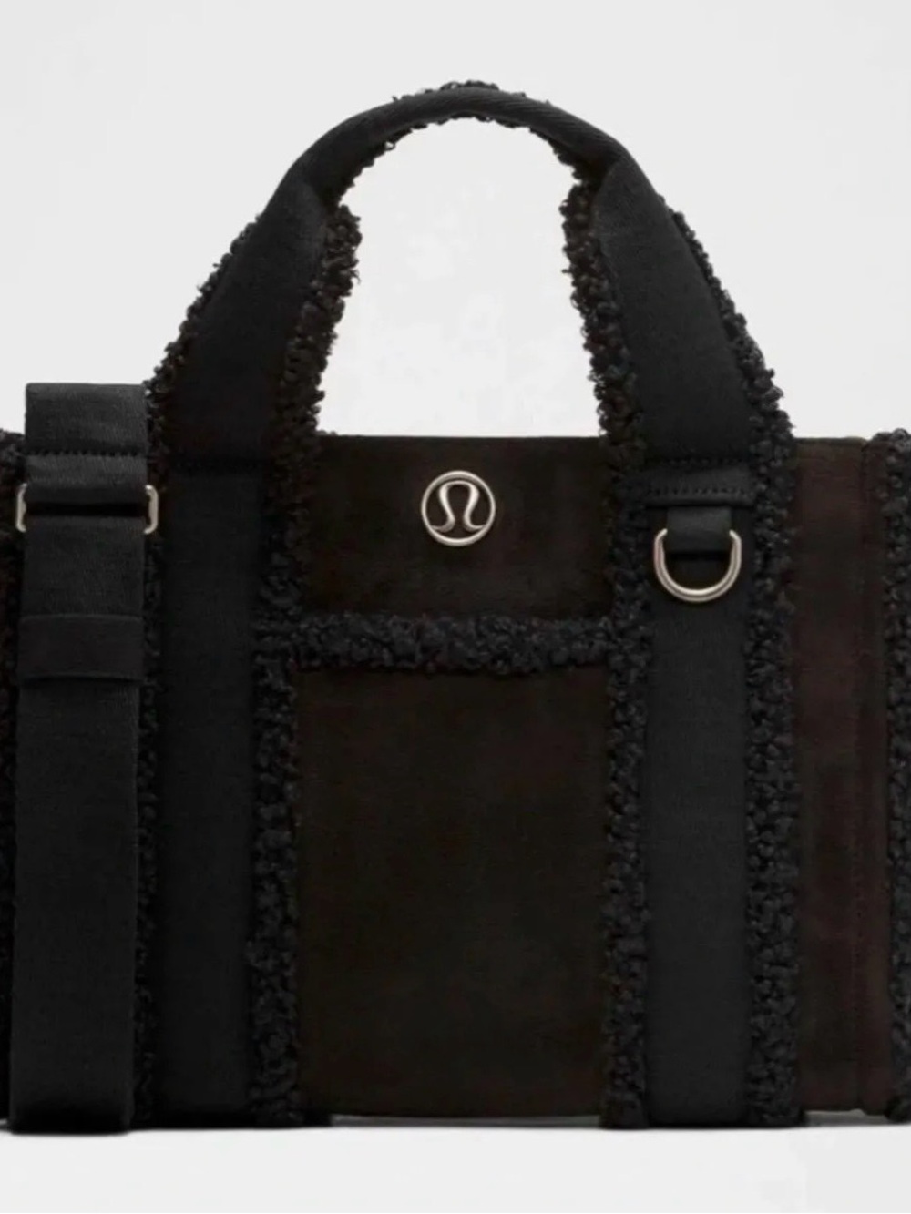 NWT Lululemon Boxy Mini Tote Bag 4.5L Faux Sterling Trim Black